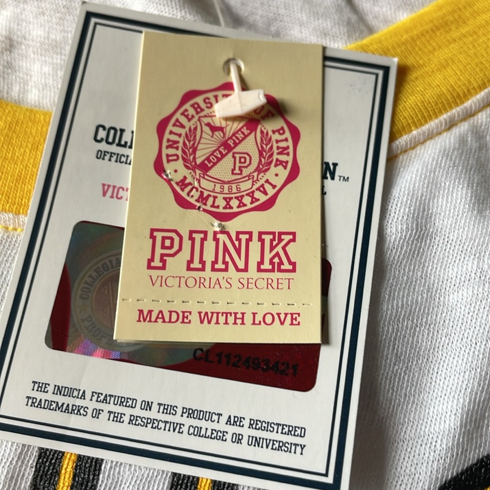 Iowa Hawkeyes football shirt NWT size large Victoria Secret Pink - Picture 4 of 10